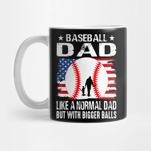 Baseball Dad Like A Normal Dad But With Bigger Balls USA Flag by eyelashget